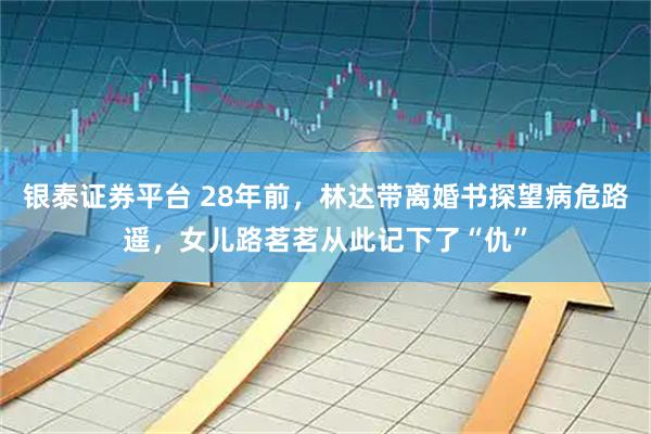 银泰证券平台 28年前，林达带离婚书探望病危路遥，女儿路茗茗从此记下了“仇”